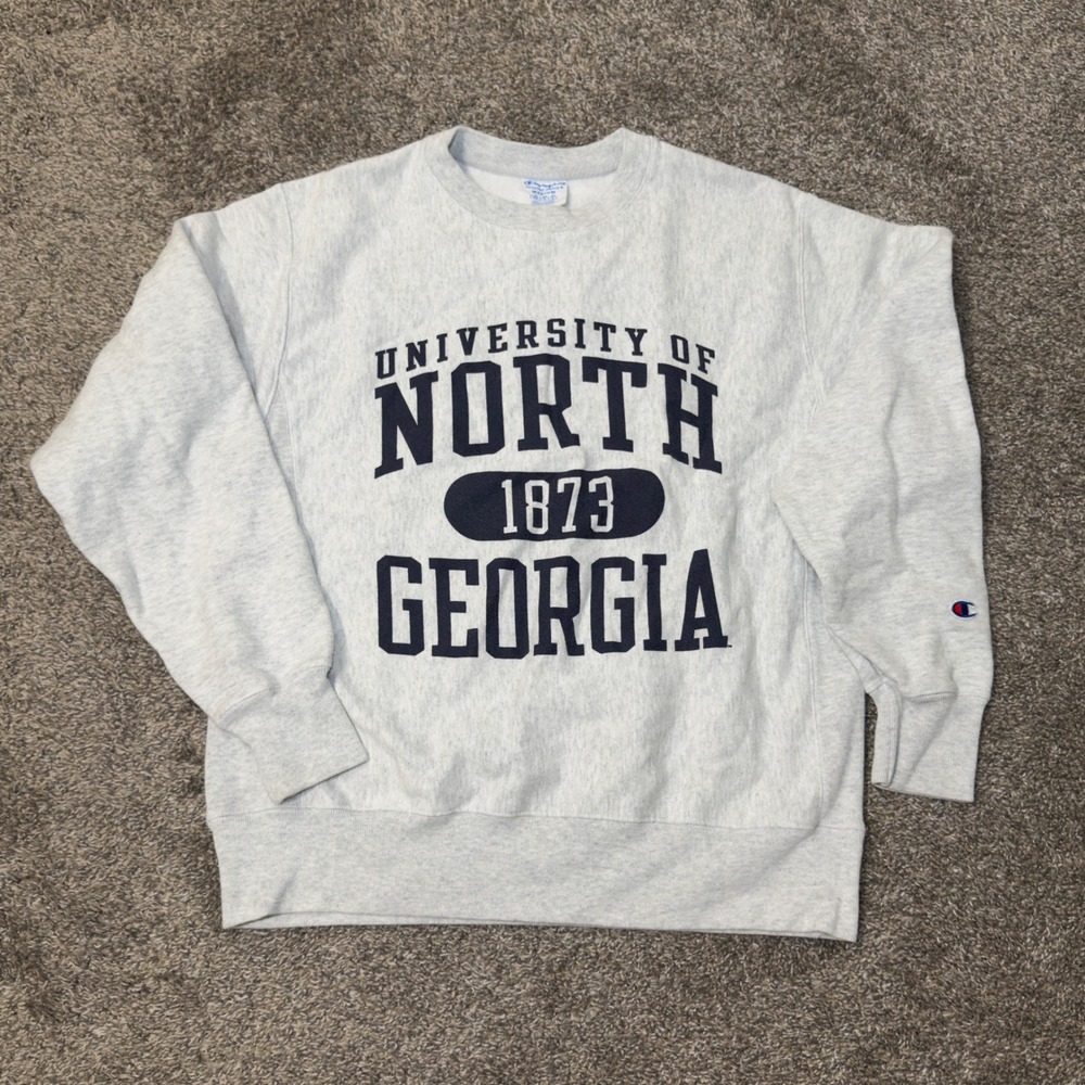 VTG Champion Reverse Weave University of North Georgia Sweatshirt Gray sz M Y2K